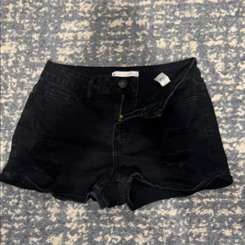 Black Denim Women's Shorts